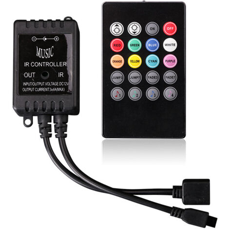 20 Keys Strip IR LED RGB Musique Controller Contrôle Contrôleur pour Bandes LED 5M SMD 3528/5050 DC 12 V LED Barre Lumineuse
