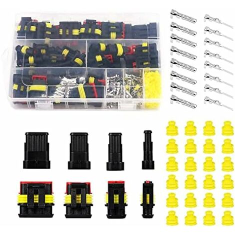 5 Kit 2 Pin Auto Impermeabile Connettore, Connettori Elettrici per Presa,  Auto Electrical Connector Spina con Filo, Isolato e Sigillato : :  Auto e Moto