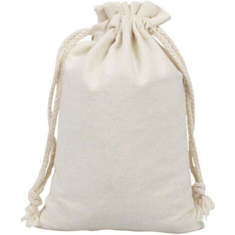 20 kleine Stoffbeutel, Baumwollbeutel, Stofftaschen, Leinen-Schmuckbeutel, Stoffbeutel, Jutesäcke, Stoffbeutel mit Kordelzug, Kaffeetüten, Geschenktüten, wiederverwendbare Beutel, 13 x 18 cm