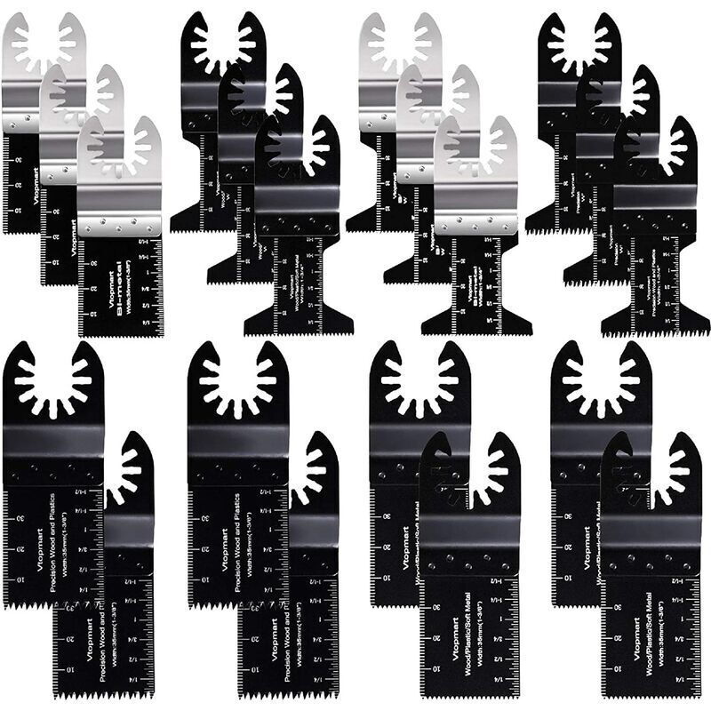 20 lames de scie multi-outils oscillantes en métal et bois compatibles avec le câble Fein Multimaster Porter Black & Decker Bosch Craftsman Ridgid