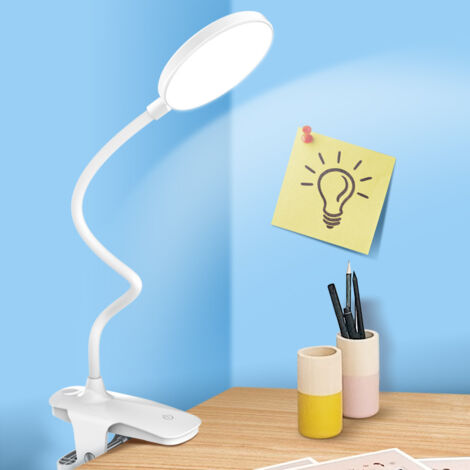 20 LED Desk Lamp with Clip, 3 Adjustable Brightness - Touch Control - 360 Degree Adjustable -2500mAh Large Capacity