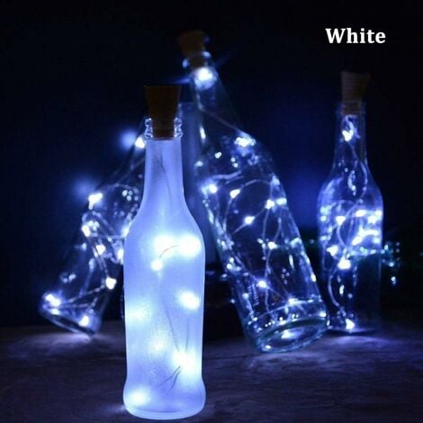 Starry Love Solar Diamond Wine Bottle Lights 10 Pack 20LED Outdoor Waterproof Multicolor Fairy Light String Suitable for Most Wine Bottle Mouths Terrace Party Decoration 3 Colors for Garden 