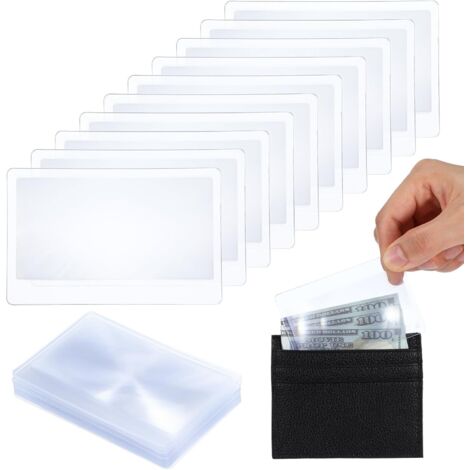 20 lenti, lente d'ingrandimento tascabile 3X per portafoglio, per carte di credito, per gioielli, per leggere, per correre o per accendere il fuoco.