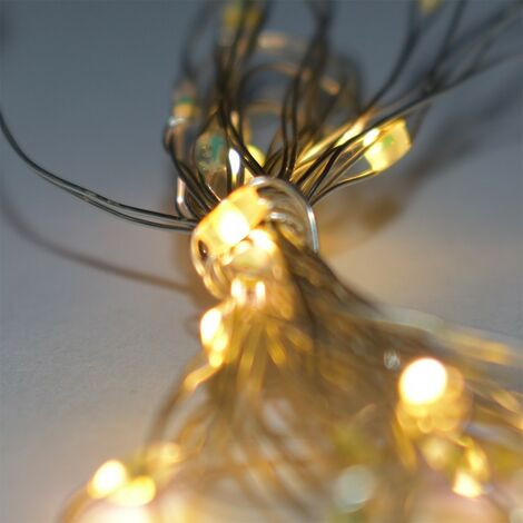 20 Luci a batteria di natale led bianco caldo per decorazioni addobbi natalizie