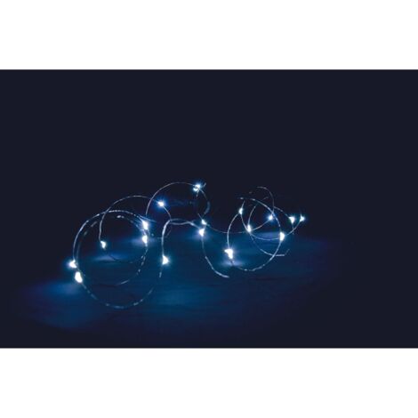 20 lucine LED natalizie con filo di rame modellabile color bianco