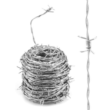 20 m de fil barbelé galvanisé, épaisseur 1,8 mm, pour clôture de jardin, protection contre l'escalade et répulsif pour chats