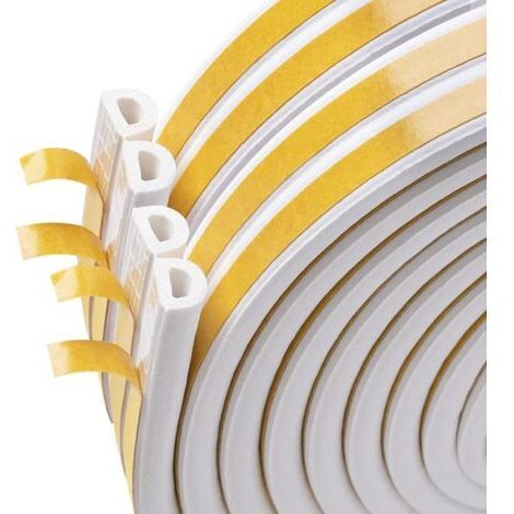 20 m Joint d'étanchéité autocollant en caoutchouc pour portes et fenêtres , Anti-collision,Bande d'isolation acoustique ,Blanc