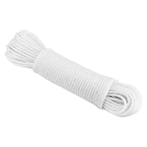 20 m lange Nylon-Wäscheleine für Garten, Camping und Outdoor-Aktivitäten (weiß)