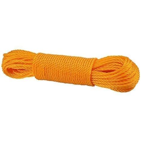20 m Nylon Corde Corde de Jardinage Corde À Linge Jardin Camping À L'extérieur Corde Tout Usage pour Le Jardinage l'agriculture pour la Corde à Linge, Jardinage, Cordon de Toit(Orange)