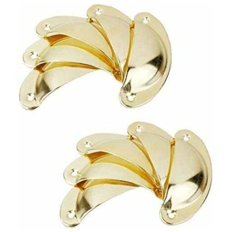 20 maniglie a conchiglia vintage per cassetti, armadi, mobili da cucina, pomelli per ante di armadietti retrò in ferro curvo, pomelli per mobili in ferro (oro)