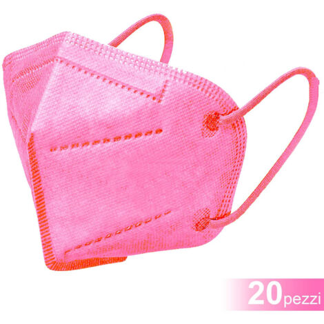 20 Masques De Protection Ffp2 Sans Valve Mini Rose Couleur Fille