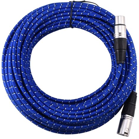 20 Meter langes XLR-Audio-Verlängerungskabel (Stecker auf Buchse), Nylongeflecht, 3-polig für Mikrofon