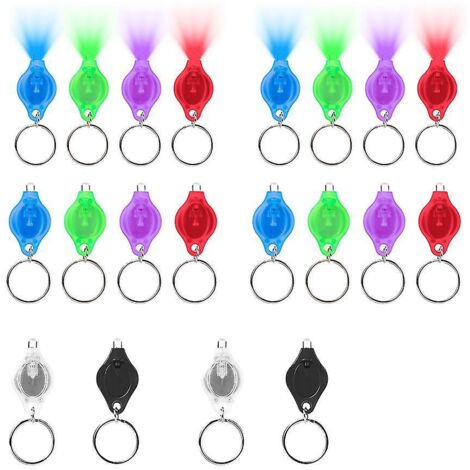 20 mini porte-clés, mini lampes de poche LED, porte-clés lumineux, lampes de poche, lampes pour collier de chien