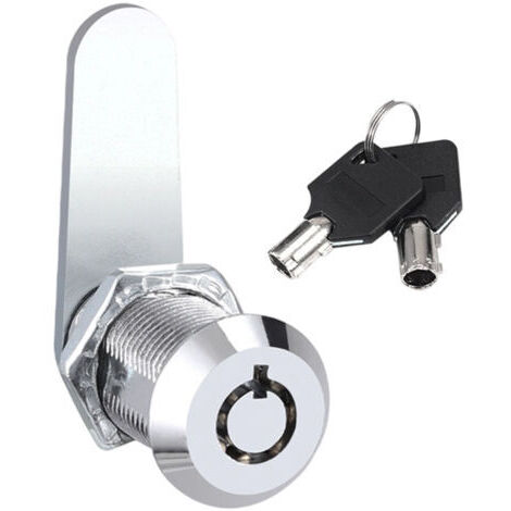 (20 mm) Serratura a camma tubolare filettata, catenaccio di sicurezza cilindrico, adatto per cilindri di serrature di cassette postali, porte, cassetti, armadi, cassette delle lettere, con chiave corr