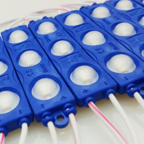 20 moduli led SMD 3 led striscia componibile tagliabile retro illuminazione insegne  Blu