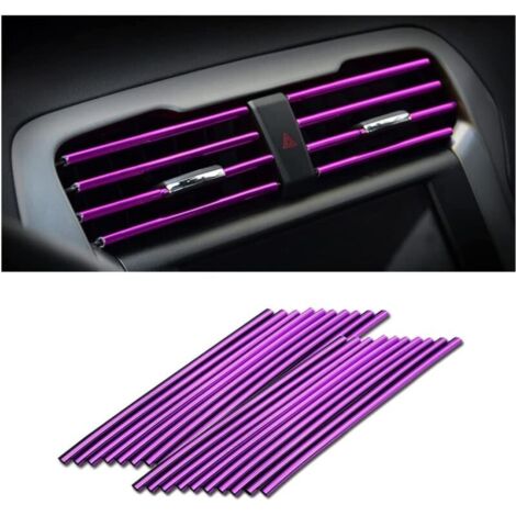 20 molduras decorativas para aire acondicionado de coche, multicolor, para la mayoría de las rejillas de ventilación (morado)