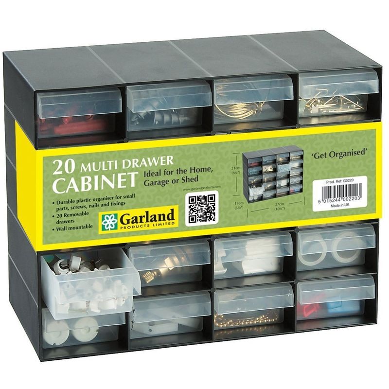 Garland - 20 Multi Drawer Plastic Storage Cabinet for Home Garage or Shed