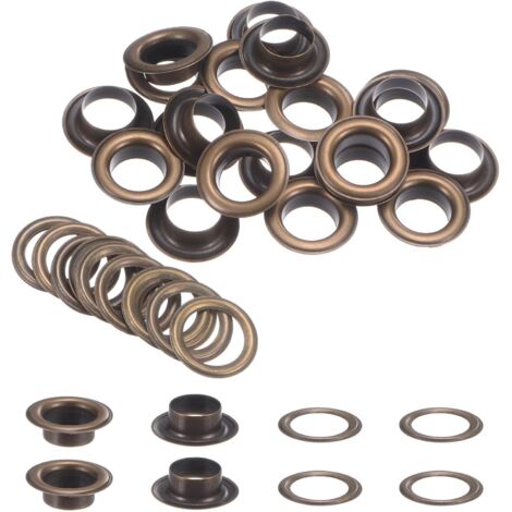 20 œillets, cuivre, 12 mm, rondelles incluses, bronze, tissu, cuir