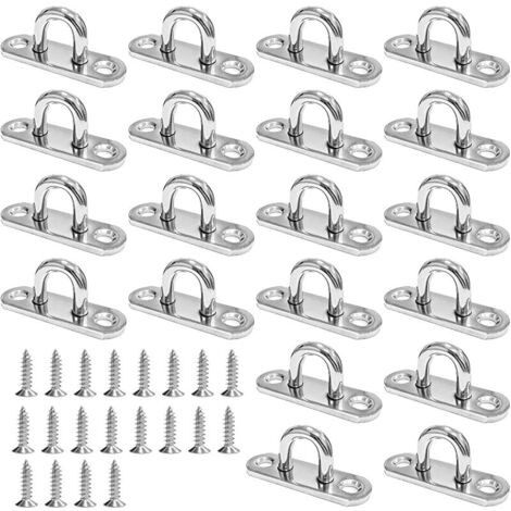 20 œillets M5 en acier inoxydable, pour suspendre des objets, œillets de fixation murale, crochets pour œillets (avec vis)