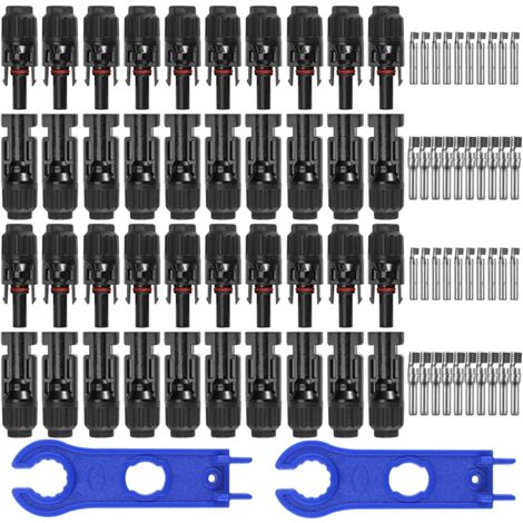 20 Paar Photovoltaik-Solarstecker, männlich/weiblich, PV-Stecker, wasserdichte Doppelringe, für Photovoltaik-Solarpanel-Kabelzubehör