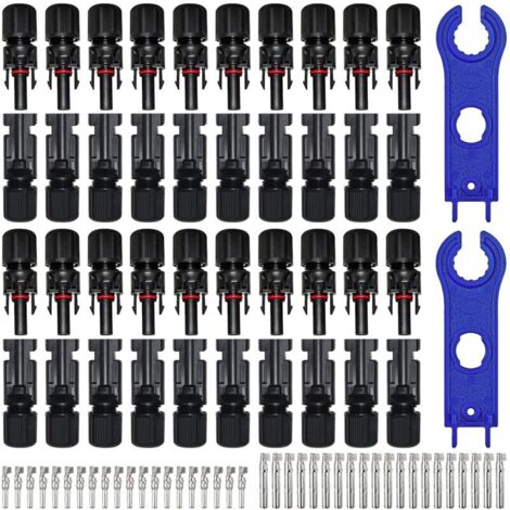 20 Paar Photovoltaik-Steckverbinder, Solarkabel, Stecker + Buchse für Photovoltaik-Solarmodulkabelzubehör