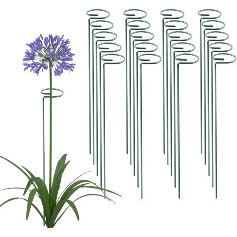 20 Pack 16 Inch Plant Support Stakes, Metal Single stemmed Flower Support Hoops，Garden Plant Stakes Plant Prop for Amaryllis Orchid Lily Rose Peony Tomatoes Gladiolus