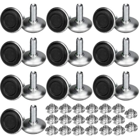 20 Pack Adjustable Furniture Legs, Aevc Leveling Leg T-Nut M8 x 20 x 30mm Thread, Screw Leveling Support for Furniture Feet, Chair, Table