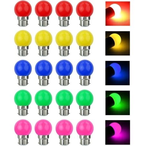 20 Pack B22 Bayonet LED Bulbs 3W=30W AC 220V-240V 240LM for Home Wedding Halloween Christmas Party Bar Atmosphere and Lighting Color LED Bulbs [Energy Class A+]