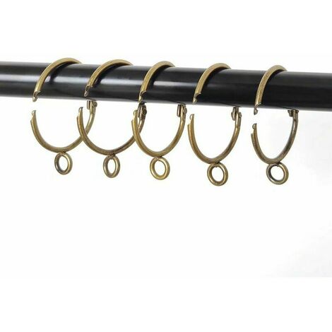 20 Pack Bronze Shower Curtain Rings with 1.5 Diameter Brass Openable Grommets for Fixed Rod, Anti-Rust - Easy to Open and Close
