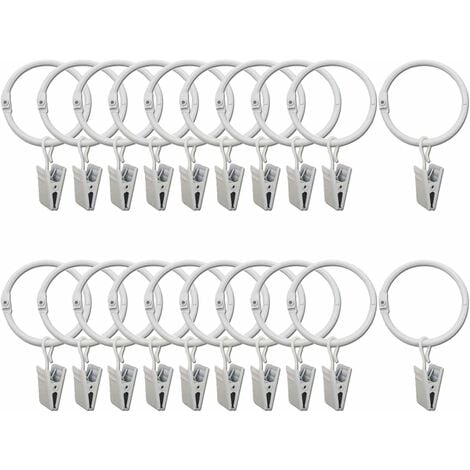 Stainless Steel Curtain Clamp, 20 Pieces 35mm Curtain Rod Clips, Shower  Rings Clamps, Silver Clamp Ring Hooks Clips for Chandeliers, Pictures,  Shower Curtains and Drapes