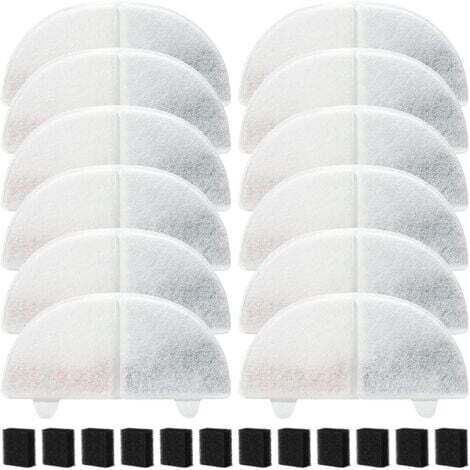 20 Packs Fontaine à Fleur Filtres pour Chat, Filtre à Charbon 10 pièces et Une éponge en Mousse 10 pièces pour 20dB 2L Fontaines à WF20 avec la résine et Charbon Actif