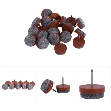 20 Pads de Feltre pour Meubles, Protège-Sols 20mm pour Pieds de Chaise et Table (Marron)