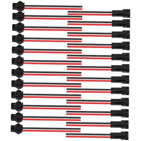 20 paires de connecteurs 2 broches SM JST, câble mâle-femelle, connecteur pour bande LED EL 5050 3528 5630