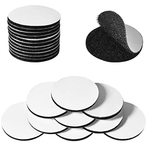 20 Pairs Scratch Double Sided Sticker - Extra Strong Double Sided Adhesive - Self Adhesive Tape - Tape with Black Ultra Strong Adhesive Backing, 4mm Round Adhesive