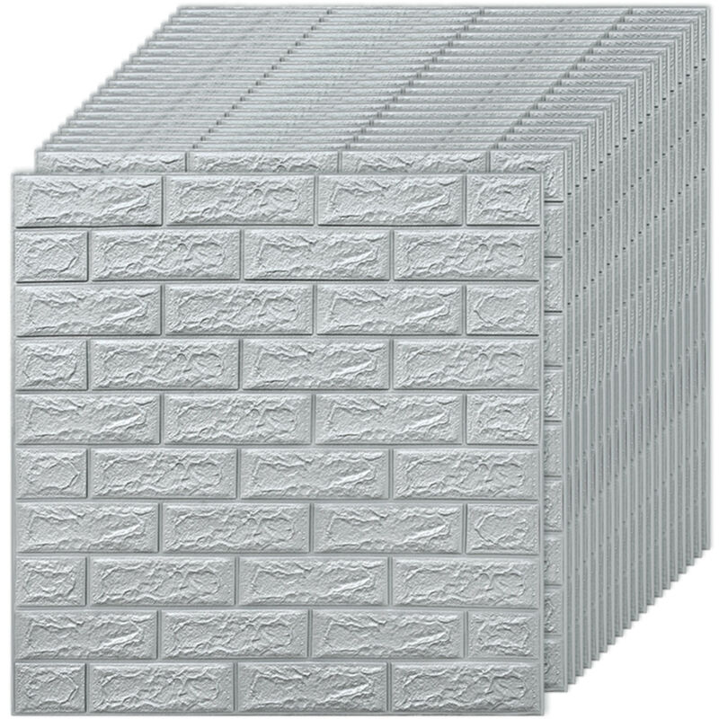 20 panneaux muraux 3D, autocollant de papier peint avec panneaux muraux en mousse pe imperméables auto-adhésifs à décoller et à coller pour la