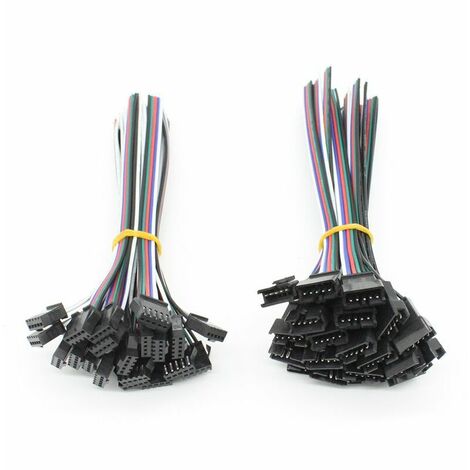 20 pares de cabo conector de 5 pinos SM JST, conector de tira de LED de cabo EL macho para fêmea