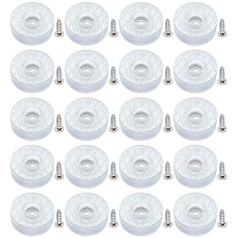 20 patins de protection de sol ronds en silicone de 30 mm, antidérapants et silencieux, avec vis, adaptés aux pieds de canapé, coussins de chaise