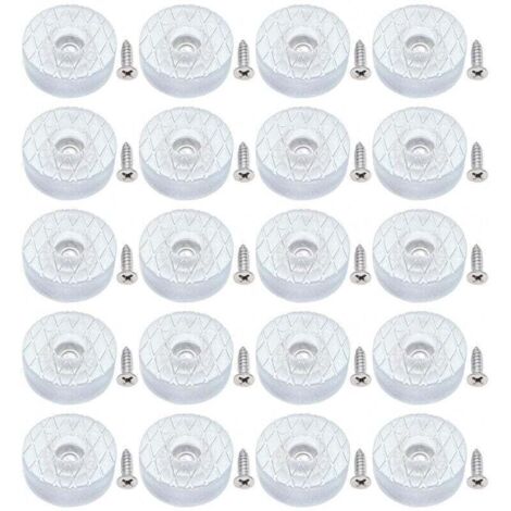20 patins de protection de sol ronds en silicone de 30 mm, antidérapants et silencieux, avec vis, adaptés aux pieds de canapé, coussins de chaise