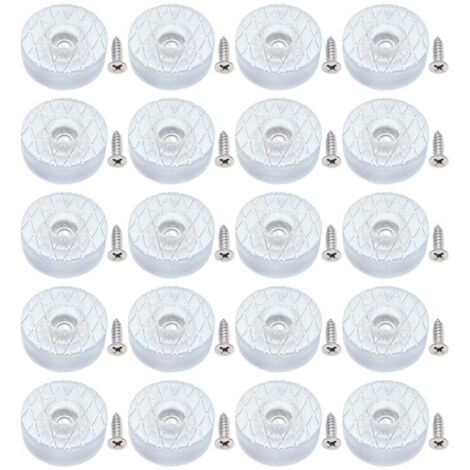20 patins de protection de sol ronds en silicone de 30 mm, antidérapants et silencieux, avec vis, adaptés aux pieds de canapé, coussins de chaise