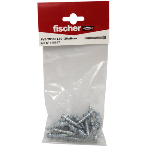 20 pattes à vis bois 7x150 - 7 x 30 mm - Fischer