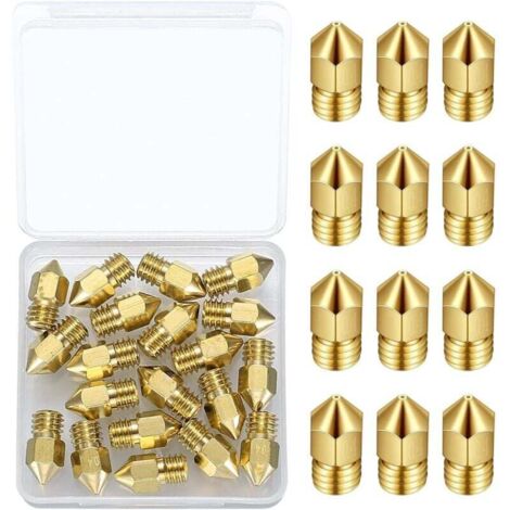 20 Pcs 0,4 mm MK8 Buses en Laiton pour Imprimante 3D Extrudeuse, Buses d'imprimante Compatible avec Creality Ender 3/Ender 3 V2/Ender 3 Pro/Ender 3 Max/Ender 5 Pro/Ender 3 S1/Ender 3 Neo/CR- 10S