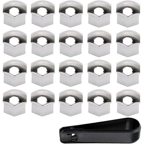 20 Pcs 21mm Bouchons D'crou De Roue De Voiture (argent) Hexagonaux Bouchons D'crou De Boulon De Roue De Pneu Bouchons  Vis De Pneu Avec Ensemble