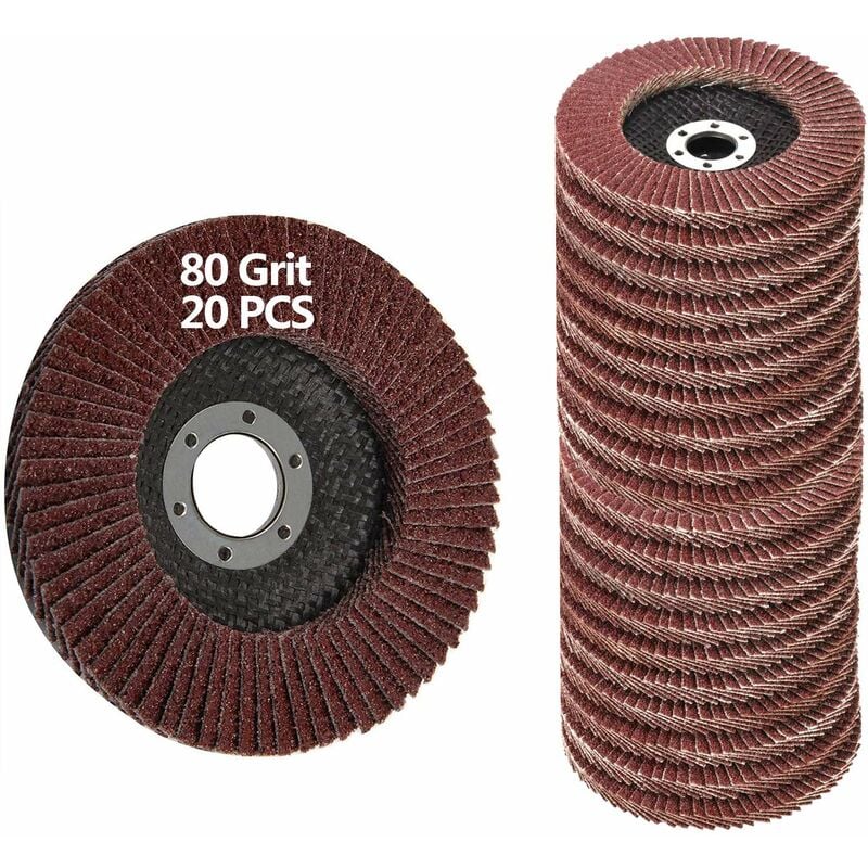 20 pcs 4.5 Inch - 80 Grit Grinding Discs 4 1/2 Assorted Sanding Grinding Wheels,Aluminum Oxide Abrasives,Grinder disc