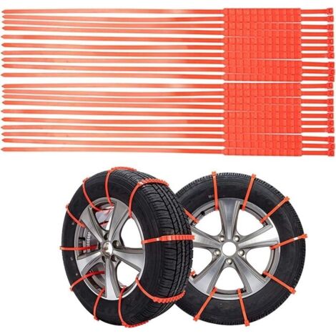 20 Pcs Anti-Slip Chaînes Réglables, Couleur Chaine Neige, Réutilisable Chaînes à Neige Convient à Diverses Conditions Routières Difficiles Telles que la Neige la Boue Escalade et la Gl