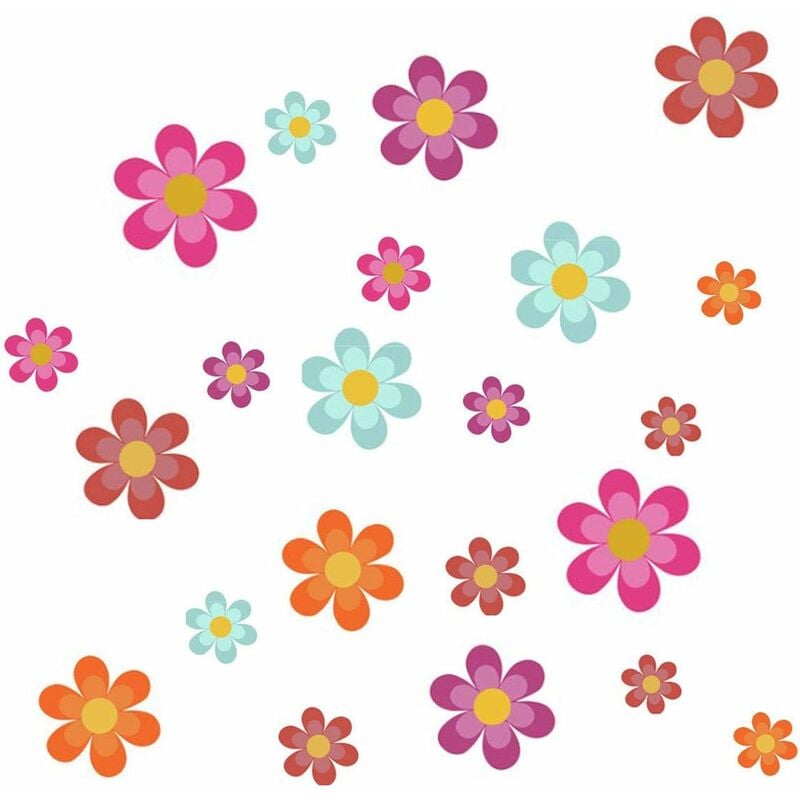 20 pcs Autocollant Antidérapant pour Baignoire étanche,Autocollant de Salle de Bain Baignoire Fleur de Réfrigérateur Sticker Fenêtre de Porte