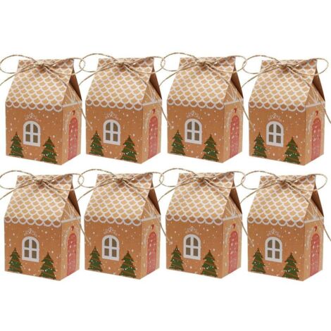 20 Pcs Boite Cadeaux Noel, Decoration Noel Boite Cadeau en Papier Kraft, Petite Boite Cadeau Noel pour Emballage Cadeau Bonbons