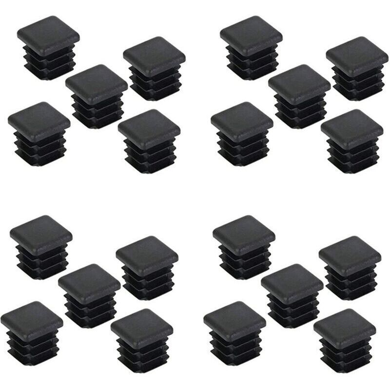 RHG 20 pcs Bouchon pour Pied de Chaisse,Bouchon pour Tuyau Carré, Capuchon pour Poteau Carré en Plastique pour Pieds -