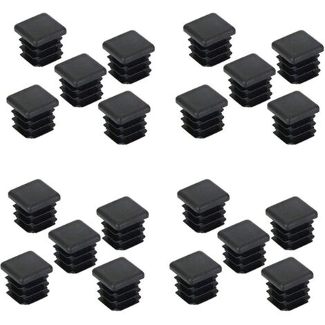 20 pcs Bouchon pour Pied de Chaisse,Bouchon pour Tuyau Carré, Capuchon pour Poteau Carré en Plastique pour Pieds -