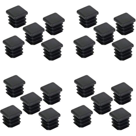 20 pcs Bouchon pour Pied de Chaisse,Bouchon pour Tuyau Carré, Capuchon pour Poteau Carré en Plastique pour Pieds -