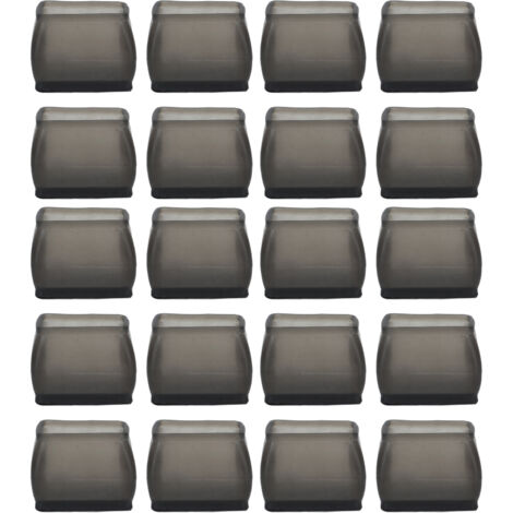 20 Pcs Chair Leg Floor Protector Rectangular Transparent Black Felt Mat Scratch Proof Reduce Noise Table Leg Cover S
